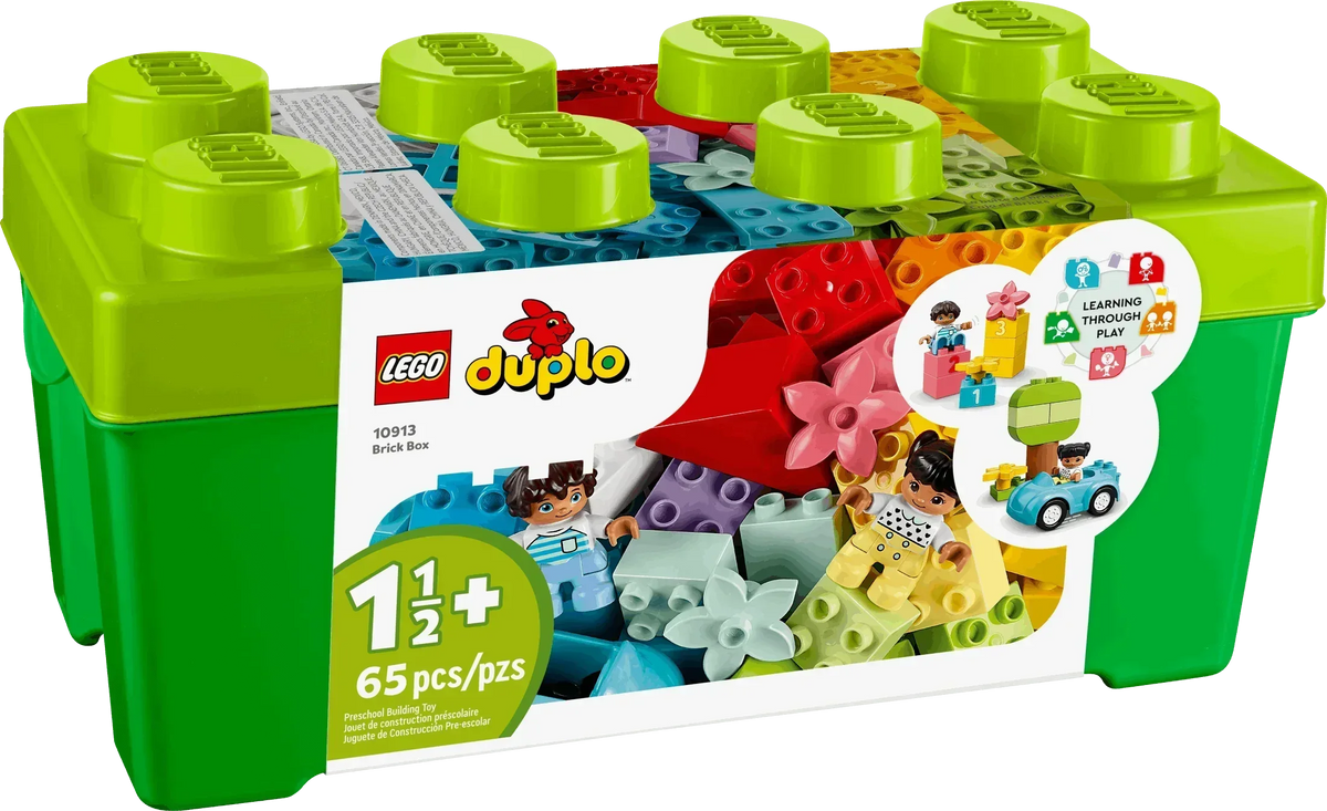 LEGO DUPLO Classic Brick Box Building Set with Storage 10913, Toy Car, Number Bricks and More, Learning Toys for Toddlers, Boys & Girls 18 Months Old