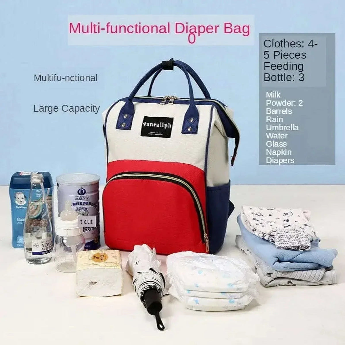 Diaper Bag Mummy Black Color Backpack Large Capacity Bag Mom Baby Multi-function Waterproof Outdoor Travel Diaper Bags For Baby Care