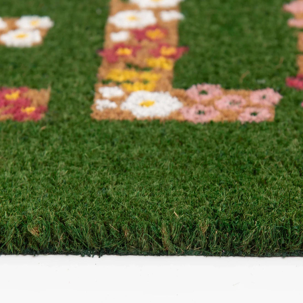 Mainstays Hello Flower Garden Outdoor Coir Doormat, 18"x30"