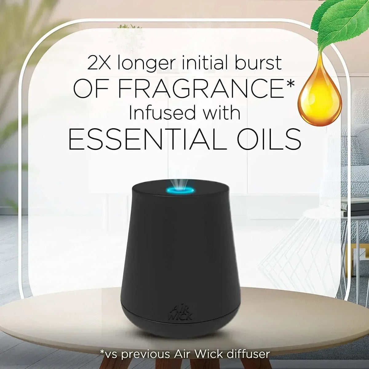 Air Wick Essential Mist Fall Scented Oil Air Freshener Diffuser Starter Kit, Apple Cinnamon, 2 Piece