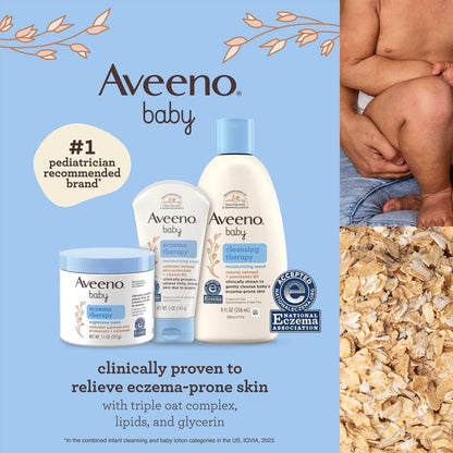 Aveeno Baby Eczema Care Kit with Baby Lotion: Wash, Cream & Nighttime Balm, 3 Items