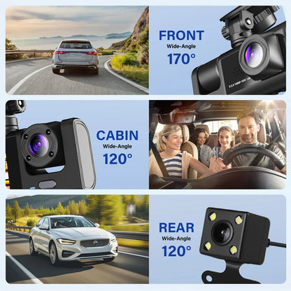 Dash Cam Front and Rear, 1080P Dash Camera for Cars, Bluetooth Car Camera, Built-in Wi-Fi, Night Vision, GPS, Parking Mode