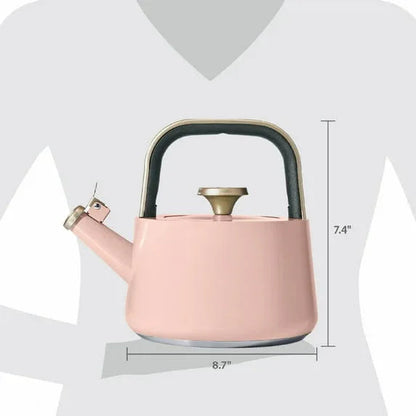 Beautiful 1.8L Ceramic Non-Stick Stovetop Tea Kettle, Rose by Drew Barrymore