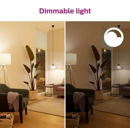 Philips Smart LED 60-Watt A19 General Purpose Light Bulb, Frosted Color & Tunable White, Dimmable, E26 Medium Base (1-Pack)