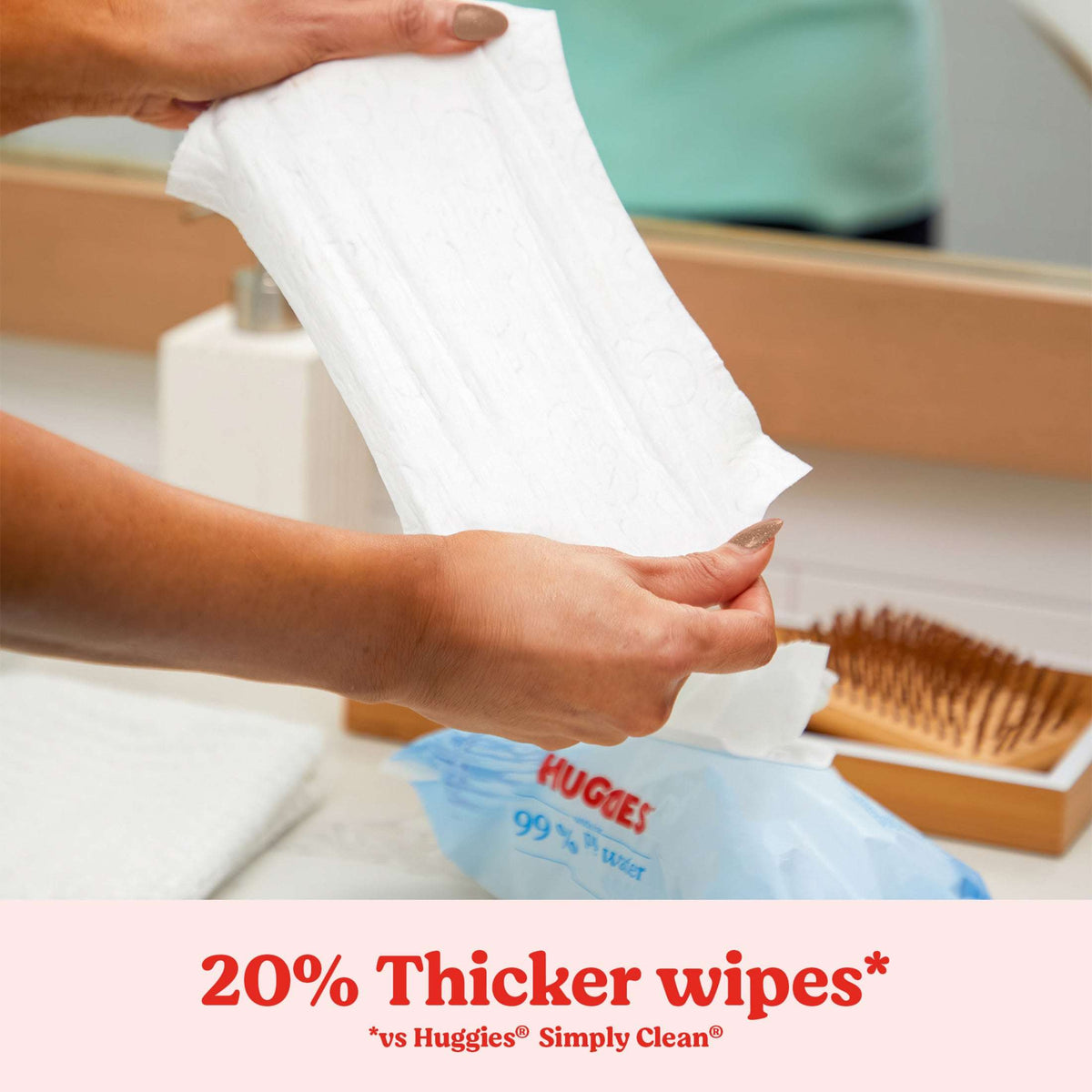 Huggies 99% Pure Water Unscented Wipes, 1 Flip-Top Packs, 56 Total Count