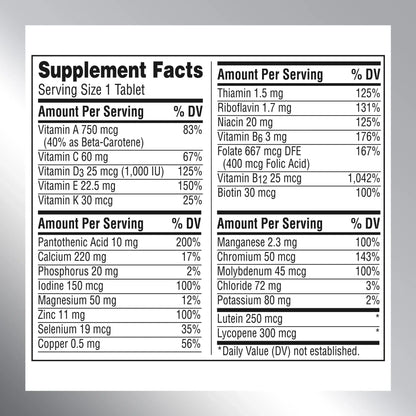 Centrum Silver Adults 50 Plus Multivitamin with Vitamins C, D, and E, 125 Count