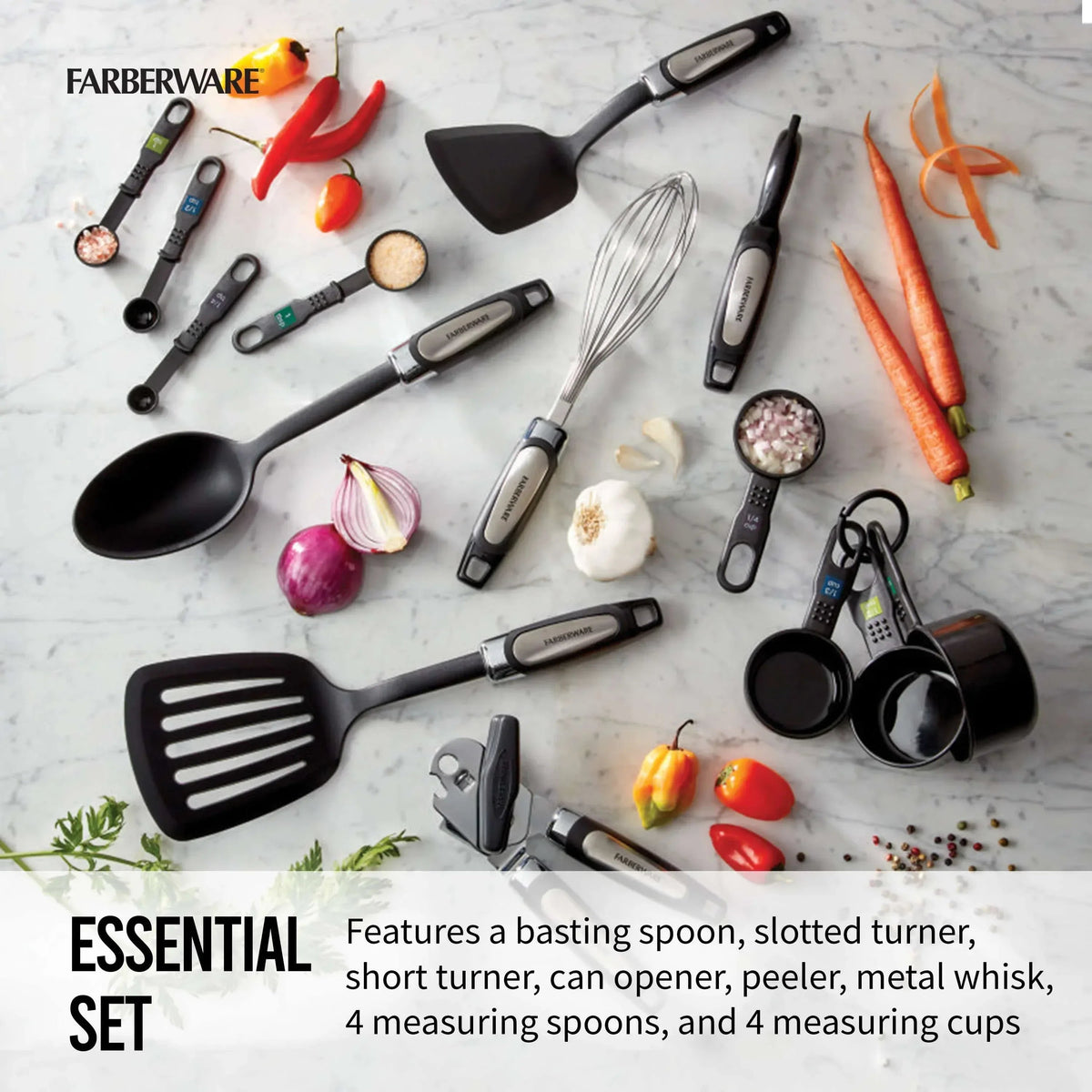 Farberware Professional 14-Piece Kitchen Tool and Gadget Kitchen Utensil Set in Black