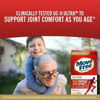 Move Free Ultra Triple Action Joint Health Supplement with Type II Collagen, Boron & Hyaluronic Acid, 37 Tablets