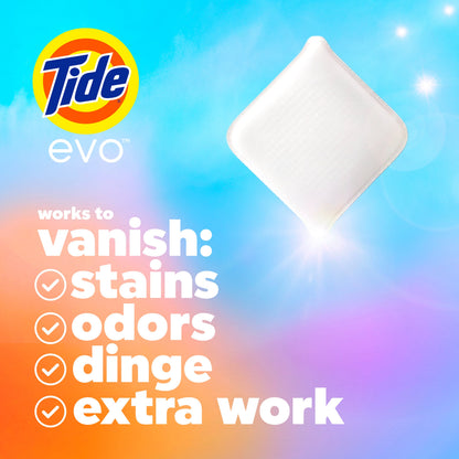 Tide Evo Laundry Detergent Tiles, 100% Concentrated, 6X Cleaning Power, Original Tide Scent, 16 Count