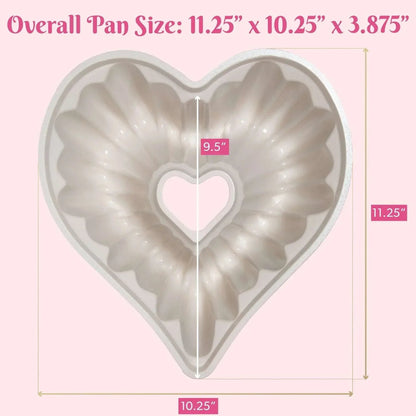 Paris Hilton Premium Nonstick Heart Shaped Fluted Pan, Dishwasher Safe, 9.5-inch, Pink