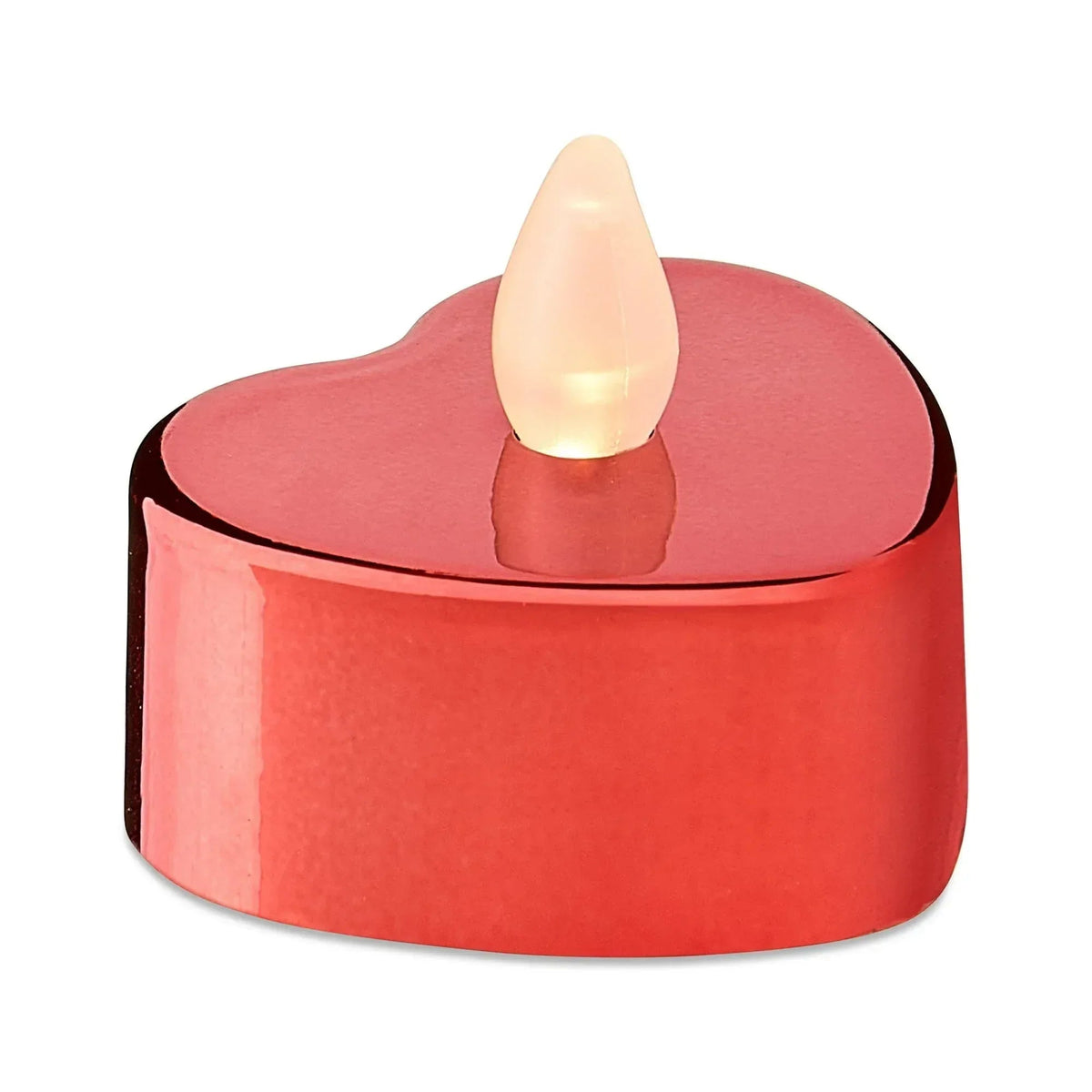Heart Flameless LED Tealight Candles, Red, 4 Count, Valentine's Day by Way To Celebrate