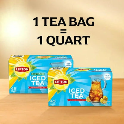 Lipton Iced Black Tea, Family Size Tea Bags, 48 Count