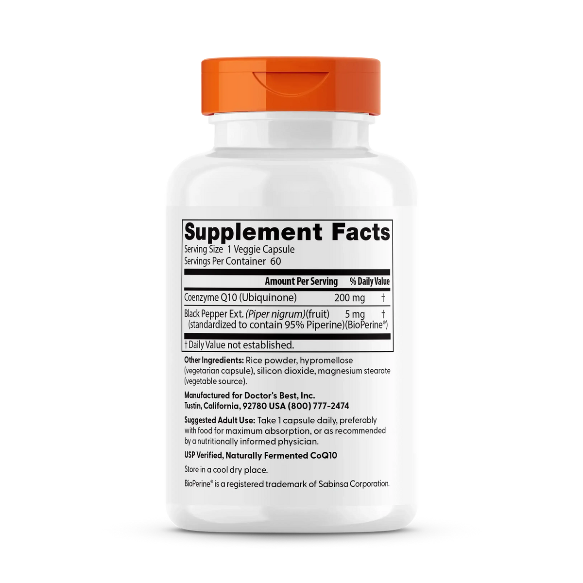 Doctor's Best High Absorption CoQ10, 200 mg, 60 Softgels