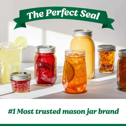 Ball Regular Mouth Quart 32-Oz. Glass Mason Jar with Lids and Bands, 12-Count