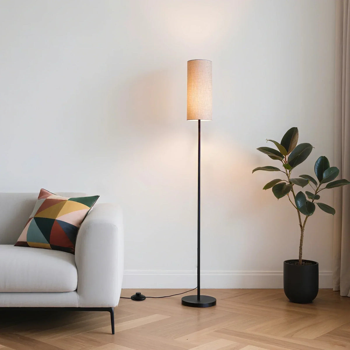 DAYBETTER LED Floor Lamp, with Remote Control, 3000K-6000K Stepless Dimming, 9W LED Bulbs, Standing Lamps for Living Room, Bedroom, Office