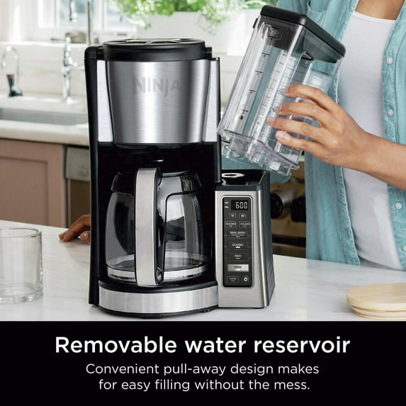 Ninja 12-Cup Programmable Coffee Brewer, 2 Brew Styles, Adjustable Warm Plate, 60oz Water Reservoir, Black/Stainless Steel, CE250