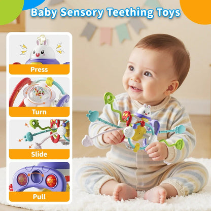 Dimoarch 4 in 1 Baby Toys 6-12 Months Boys Girls, Montessori Babies Toy, Infant Toys Suitable for 3-6-9-12 Months Old Baby Boys and Girls Toy Bundles Gift