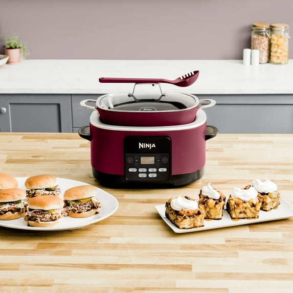 Ninja 10-in-1 Foodi Possible 8.5 Qt Multi-Cooker, Slow Cook, Dutch Oven, Steamer, Triple Heat Fusion, Glass Lid & Integrated Spoon, MC1000WM Cherry Tarte