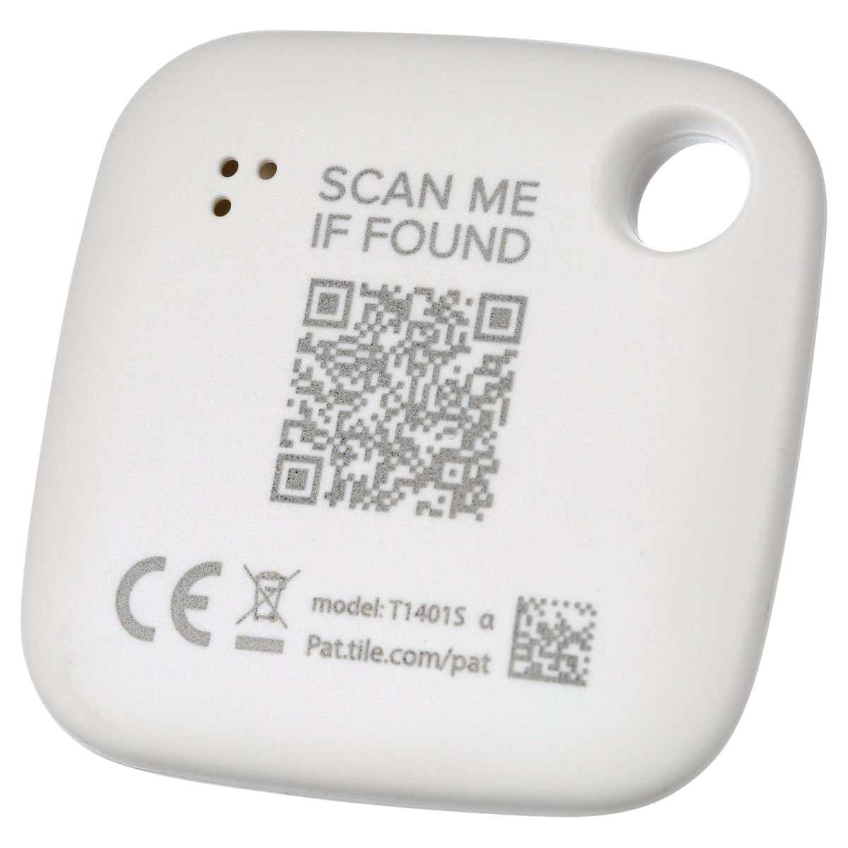 Tile Mate (2022) 1-Pack, White. Bluetooth Tracker, Keys Finder and Item Locator; Up to 250 ft. Range.