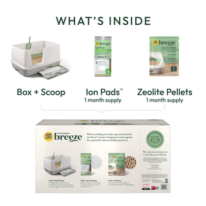 Purina Tidy Cats Breeze Bigger Cat Litter Box System Kit with Pellet Cat Litter, XL Litter Box and Litter Box Pads