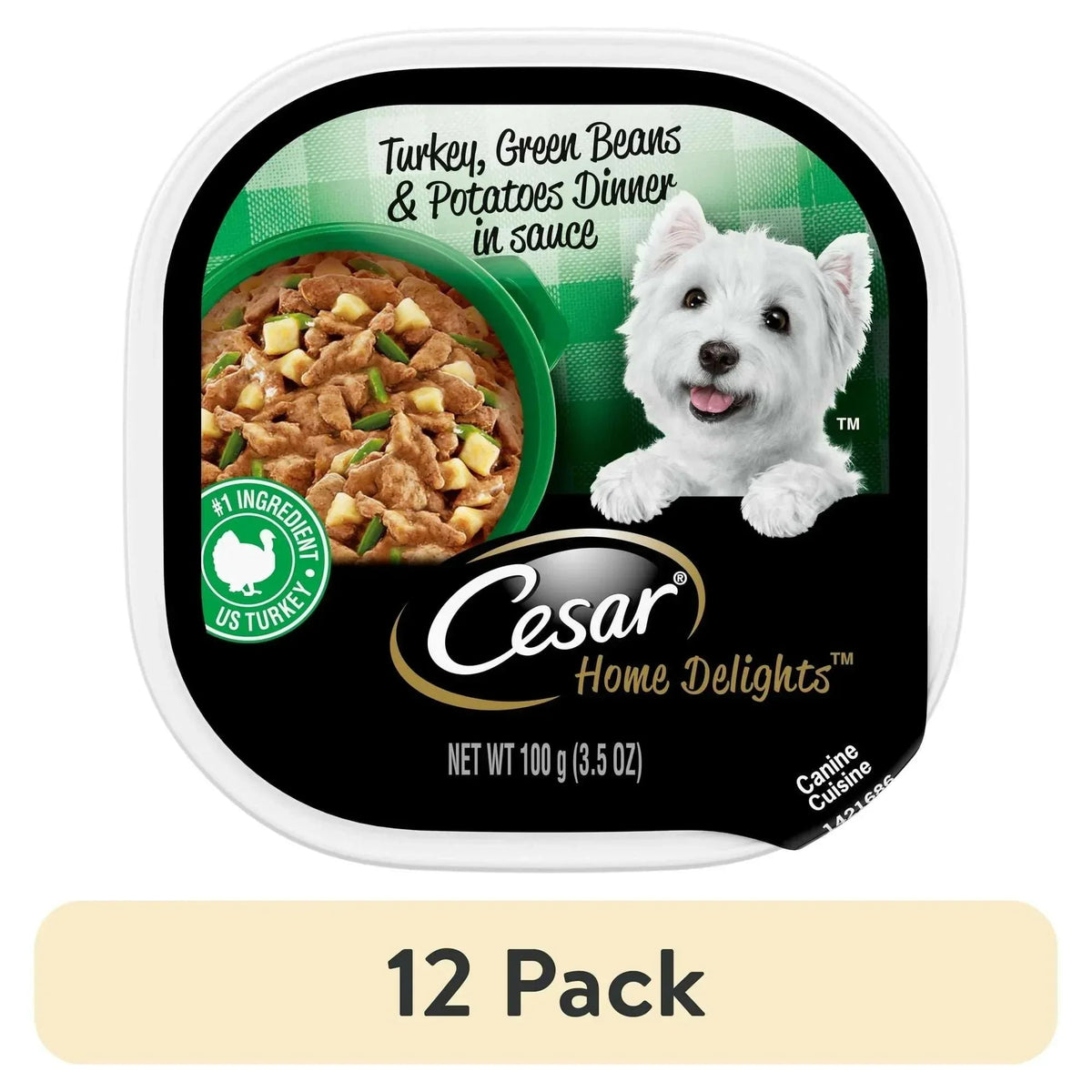Cesar Home Delights Turkey, Green Beans & Potatoes Dog Food Adult, 3.5 Oz.