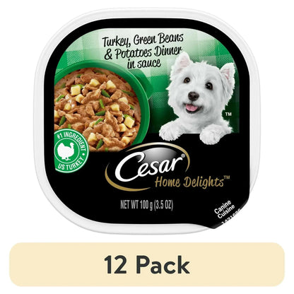 Cesar Home Delights Turkey, Green Beans & Potatoes Dog Food Adult, 3.5 Oz.