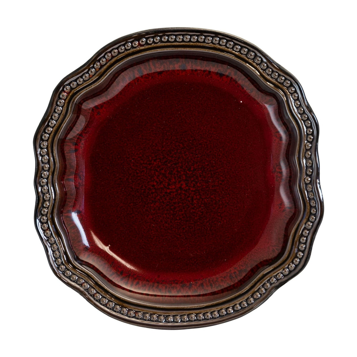 Elama Regency 16 Piece Stoneware Dinnerware Set in Red