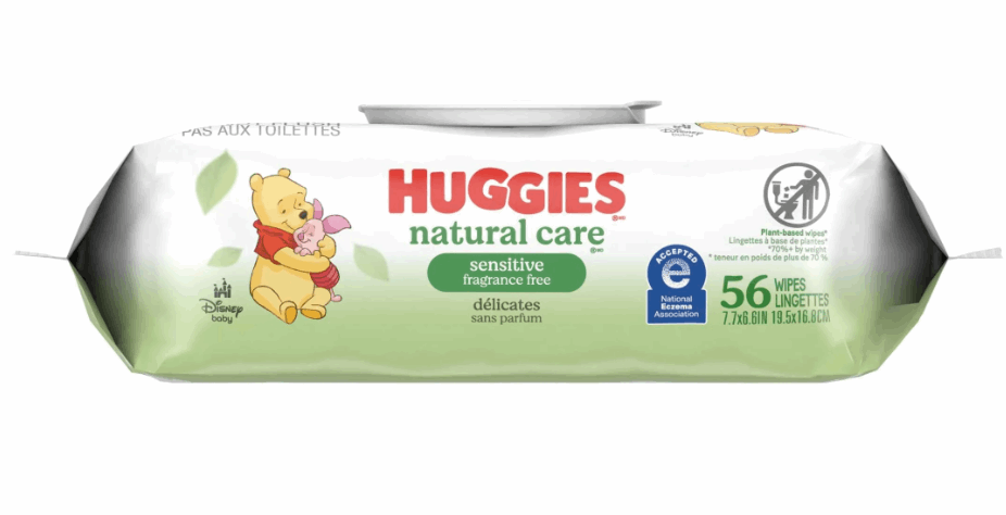 Huggies Natural Care Sensitive Baby Wipes, Unscented, 1 Flip-Top Pack, 56 Count (Select for More)