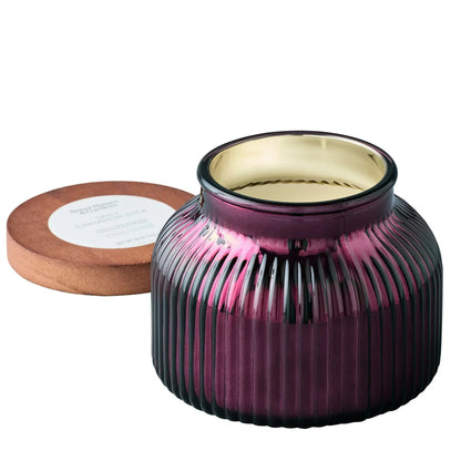 Better Homes & Gardens Scented Cotton 2-Wicks Ribbed Mecury Glass Jar Candle with Wooden Lid 18oz