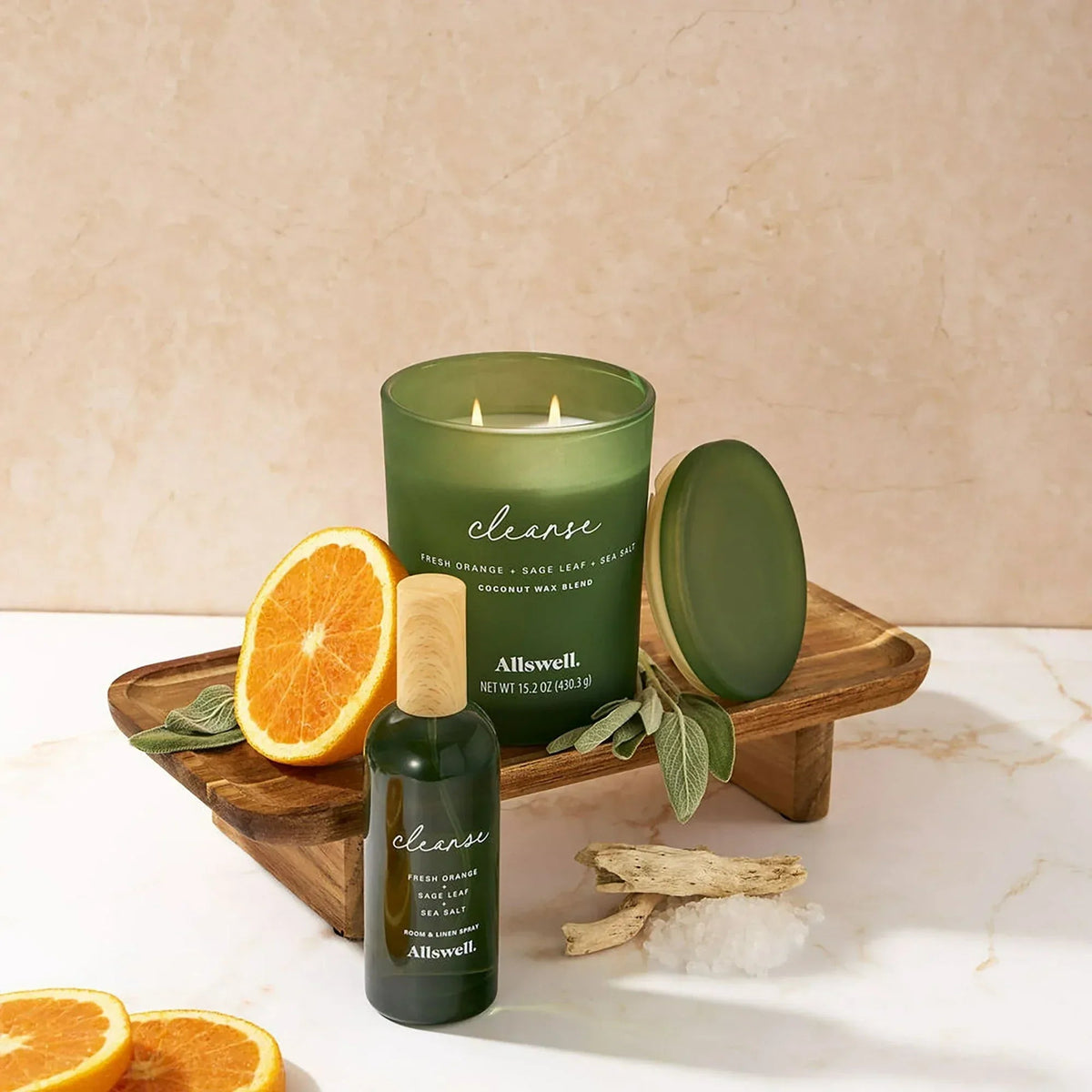 Allswell Scented 2-Wick Spa Jar Candle 15oz.