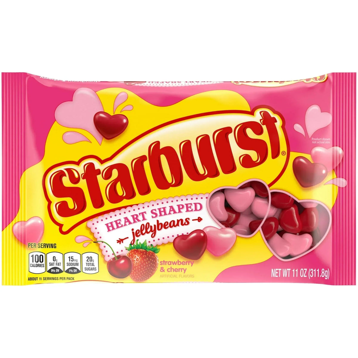 Starburst Heart Shaped Jelly Beans Valentine's Day Chewy Candy - 11 oz (Pack of 2)