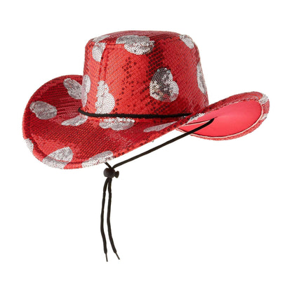 Sequin Hearts Cowboy Hat, Red and Silver, Valentine's Day by Way To Celebrate