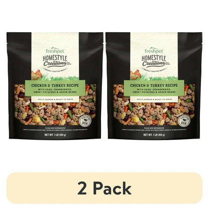 Freshpet Fresh Dog Food, Homestyle Creations, Chicken & Turkey Recipe, 1lb.