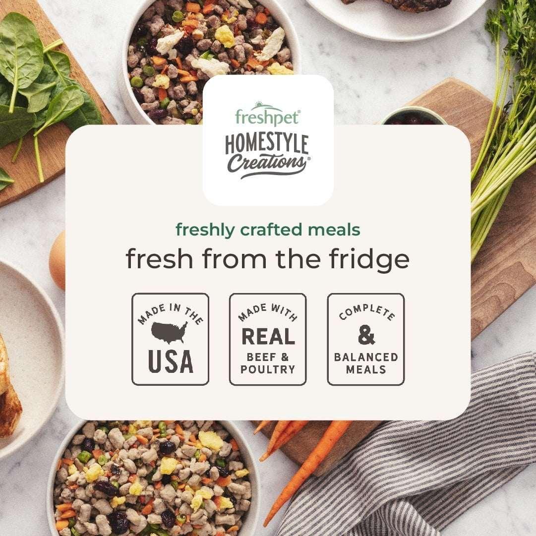 Freshpet Fresh Dog Food, Homestyle Creations, Chicken & Turkey Recipe, 1lb.