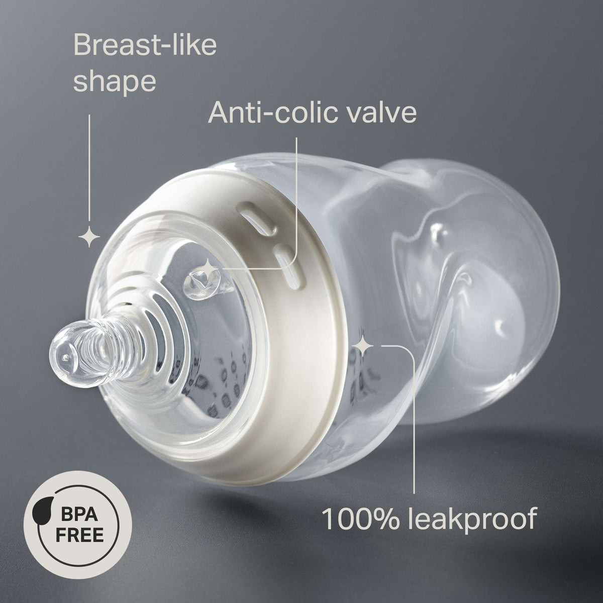 Tommee Tippee Natural Start Anti-Colic Colorful Baby Bottles, 9oz, 0 month+, Slow-Flow Breast-Like Nipple for a Natural Latch, Anti-Colic Valve, Fiesta, Pack of 6
