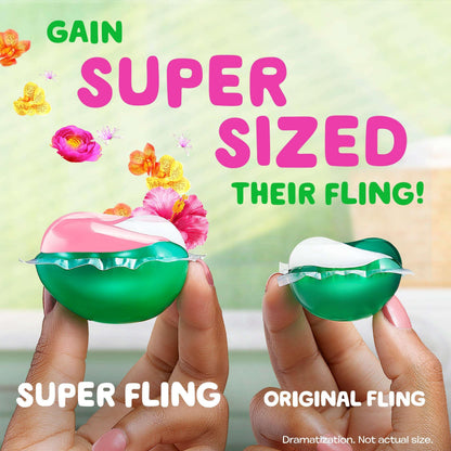 Gain Happy Super-Sized Flings Laundry Detergent Packs, Hibiscus Hula Scent, 18 Count