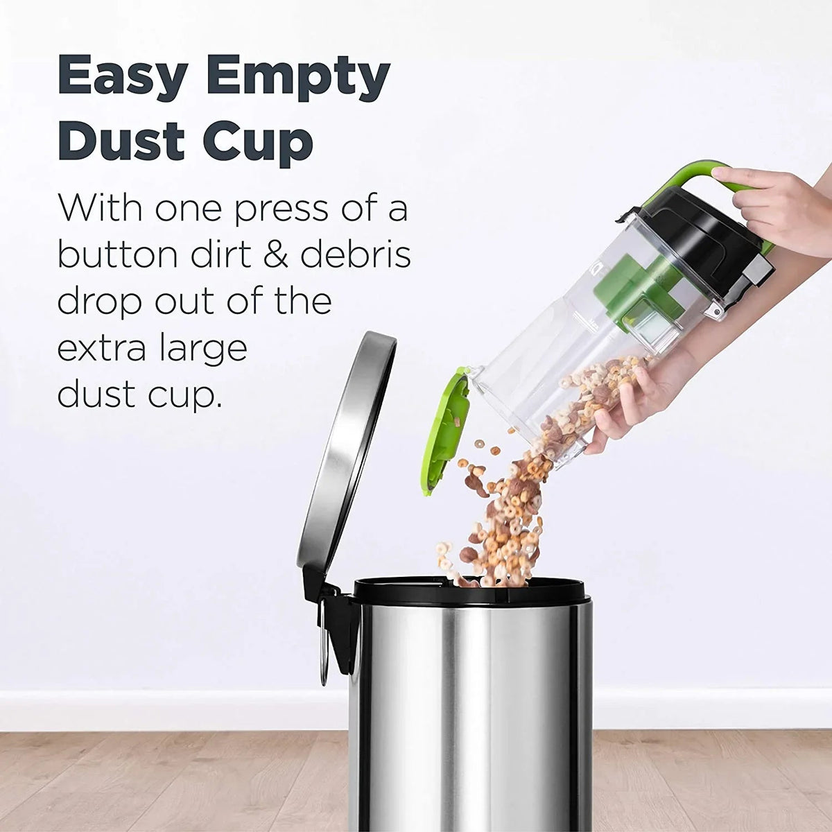 Eureka Bagless Upright Vacuum, Airspeed, Ultra Lightweight & Compact Design, with Crevice Tool, Dusting Brush and Large Dustcup, NEU100, Green & Black