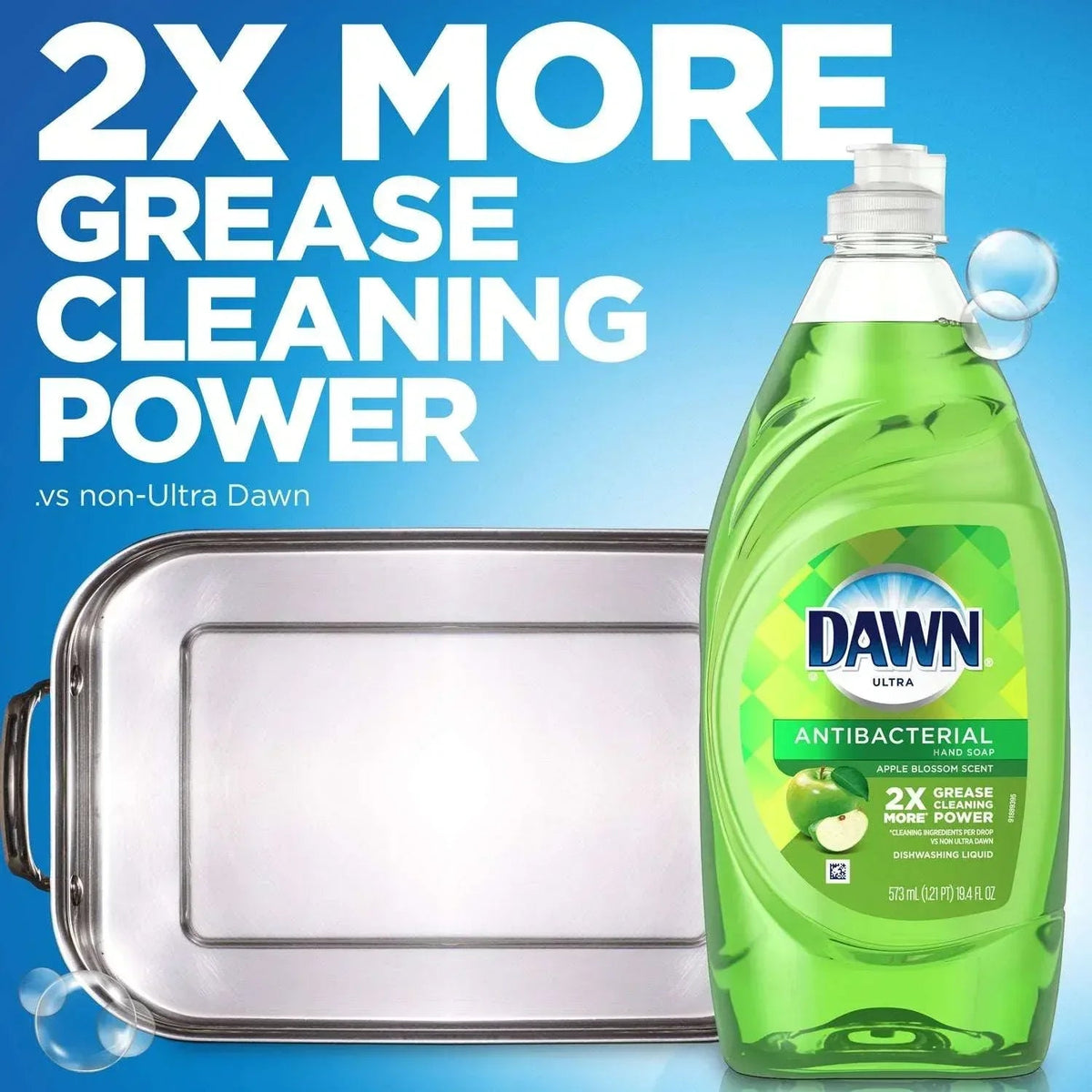 Dawn Ultra Antibacterial Liquid Dish Soap, Apple Blossom Scent, 40 fl oz