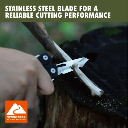 Ozark Trail 17-in-1 Multi tool, Stainless Steel, Black, Model 2119