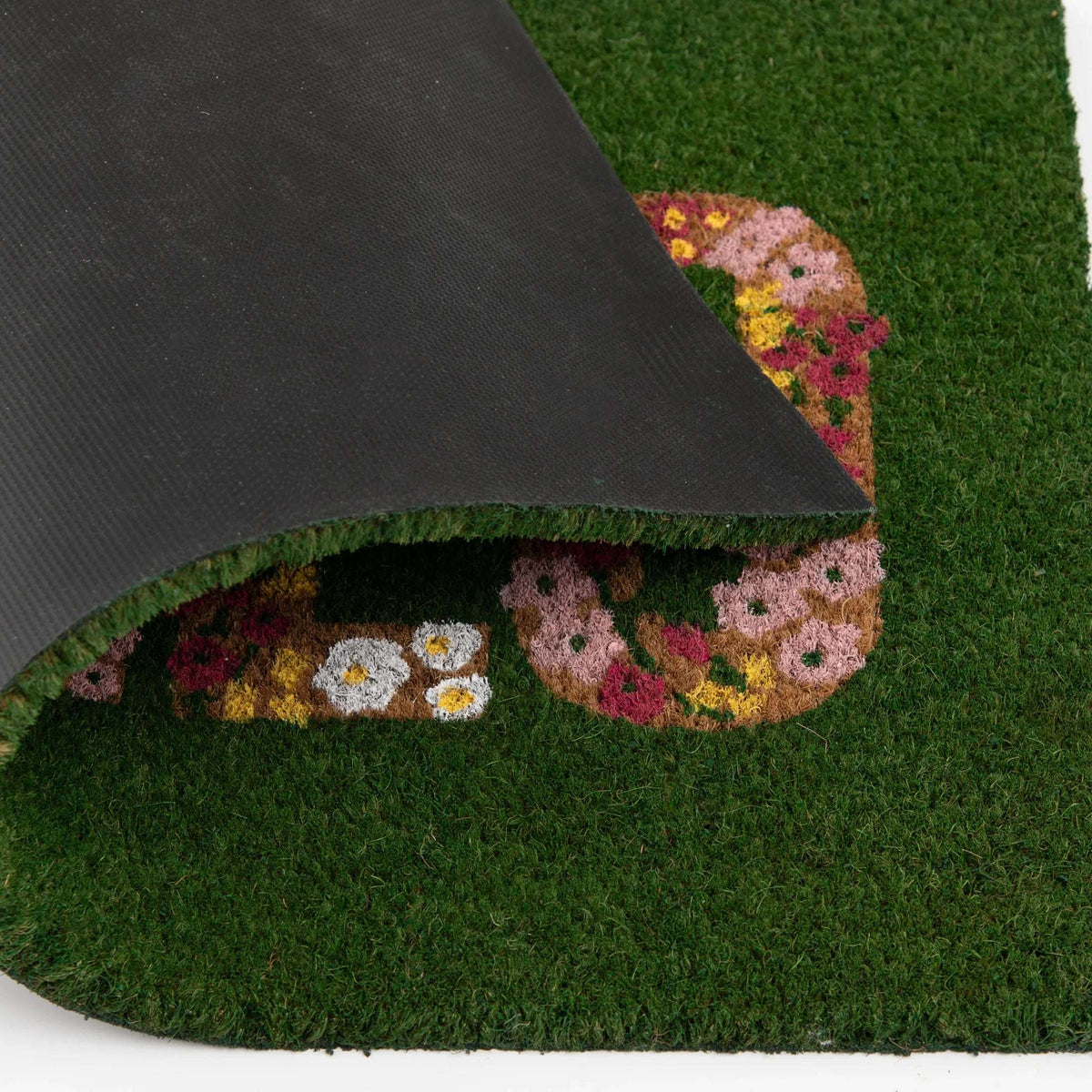 Mainstays Hello Flower Garden Outdoor Coir Doormat, 18"x30"