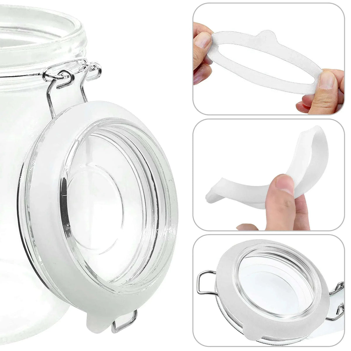 12pcs Silicone Sealing Rings Gaskets for Mason Jar, EEEkit Silicone Seal Rings, Airtight Rubber Seals Rings, Silicone Replacement Gasket for Regular Mouth Canning Jars Lids
