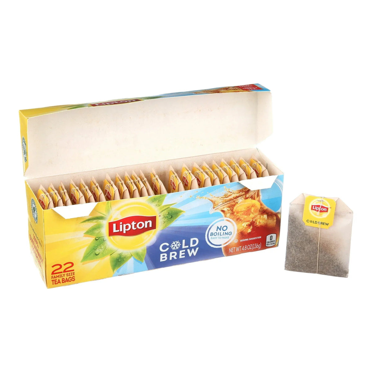 Lipton Iced Black Tea Family Size, Tea Bags, 22 Ct