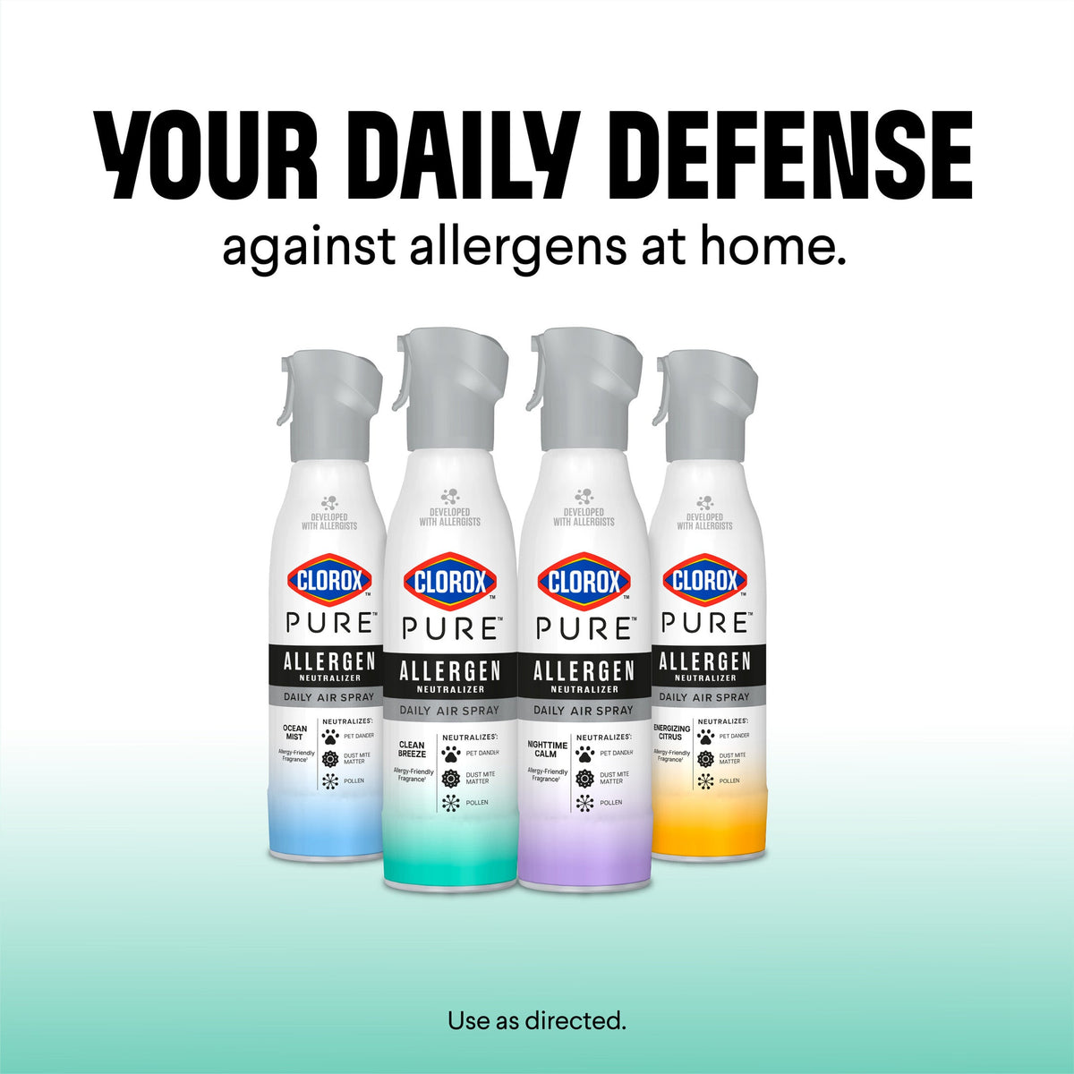 Clorox PURE Allergen Neutralizer Daily Air Spray, Clean Breeze, 8 oz Bottle