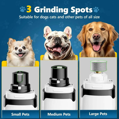 BEBANG Dog Nail Grinder, 2 LED Lights, Super Quiet and Low Vibration Electric Dog Nail Trimmers for Small Medium Large Dogs & Cats