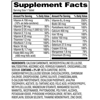Equate One Daily Women's Multivitamin/Multimineral Supplement Tablets for Women's Health, 100 Count, Compare to One a Day® Women's