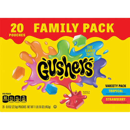 Gushers Gluten Free Tropical and Strawberry Fruit Flavored Snacks (20 Pouches)