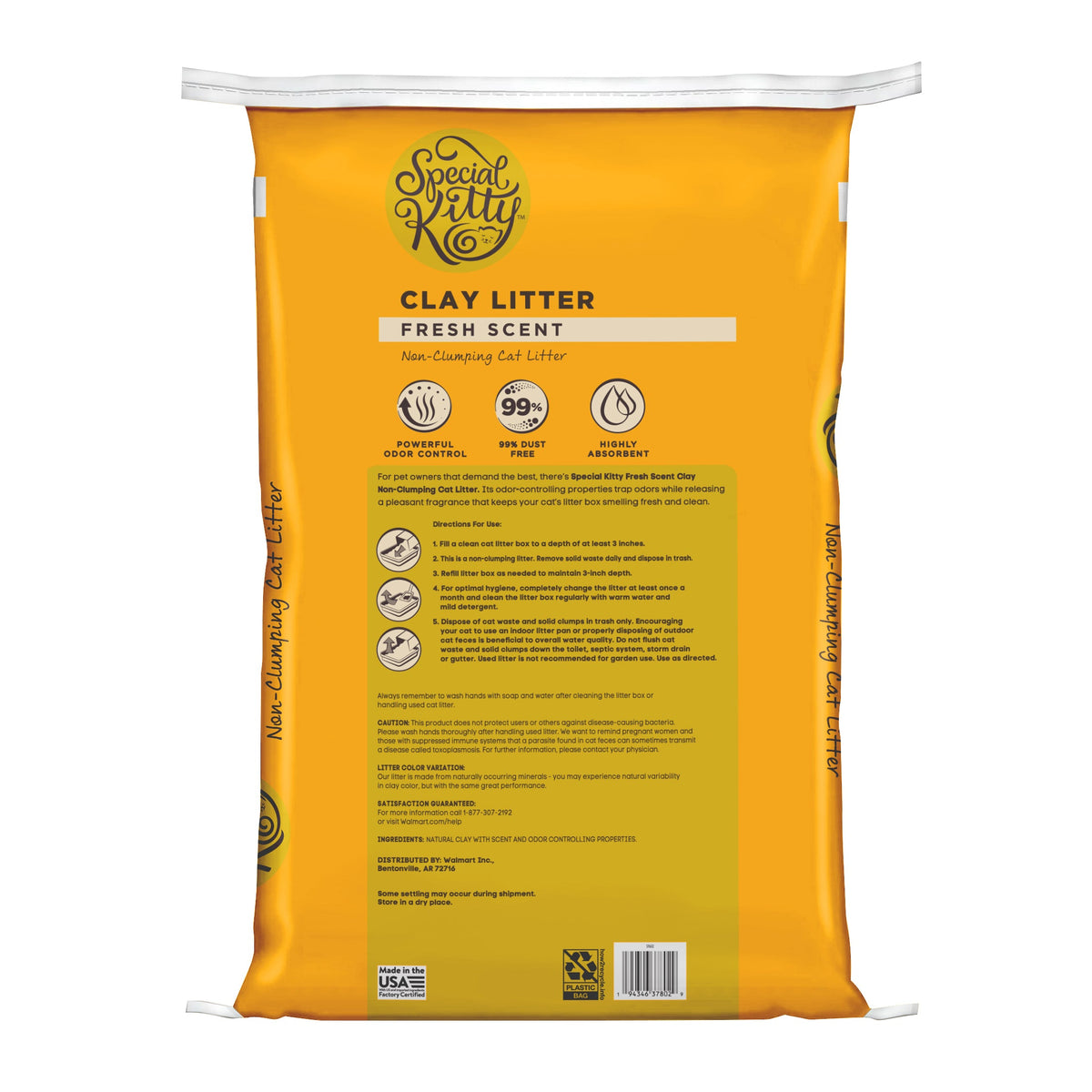 Special Kitty Non-Clumping Clay Cat Litter, Fresh Scent, 48 lb Bag