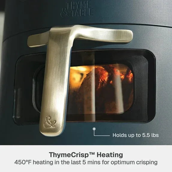 Thyme & Table 6QT Air Fryer, with ThymeCrisp™ and Ceramic-Coated Nonstick Basket, Atlantic Blue