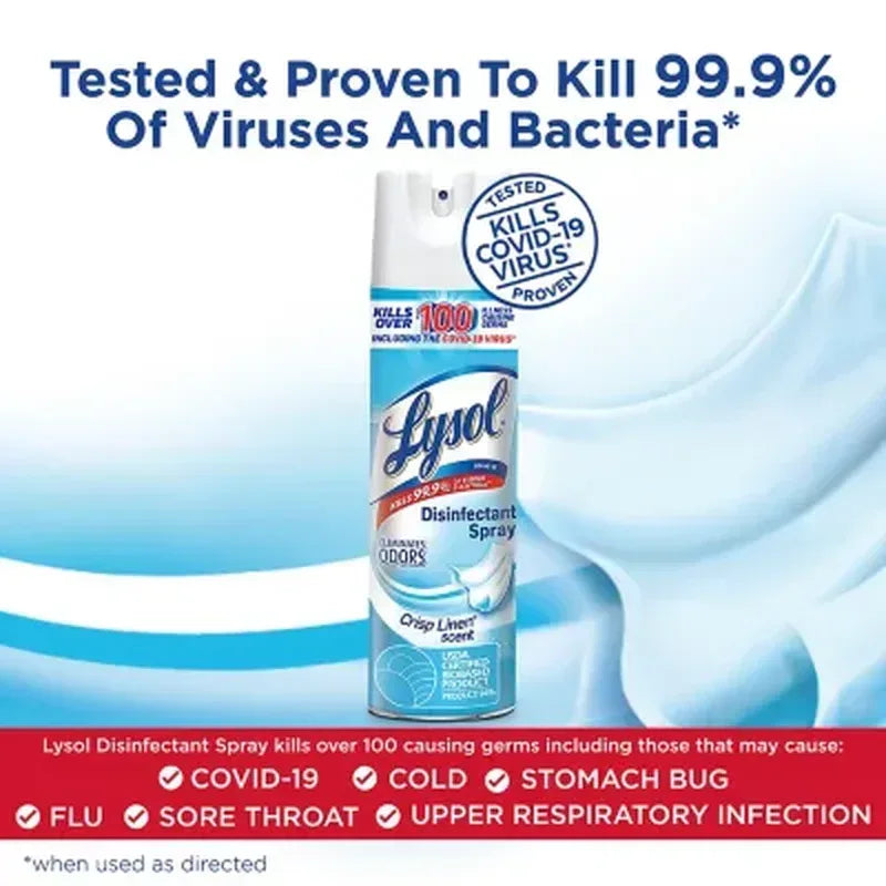 Lysol Disinfectant Spray, Crisp Linen (19 Oz., 3 Pk.)