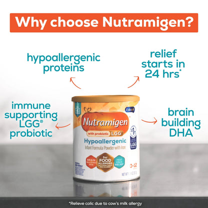 Nutramigen with Probiotic LGG Hypoallergenic Powder Baby Formula, 12.6 oz Can